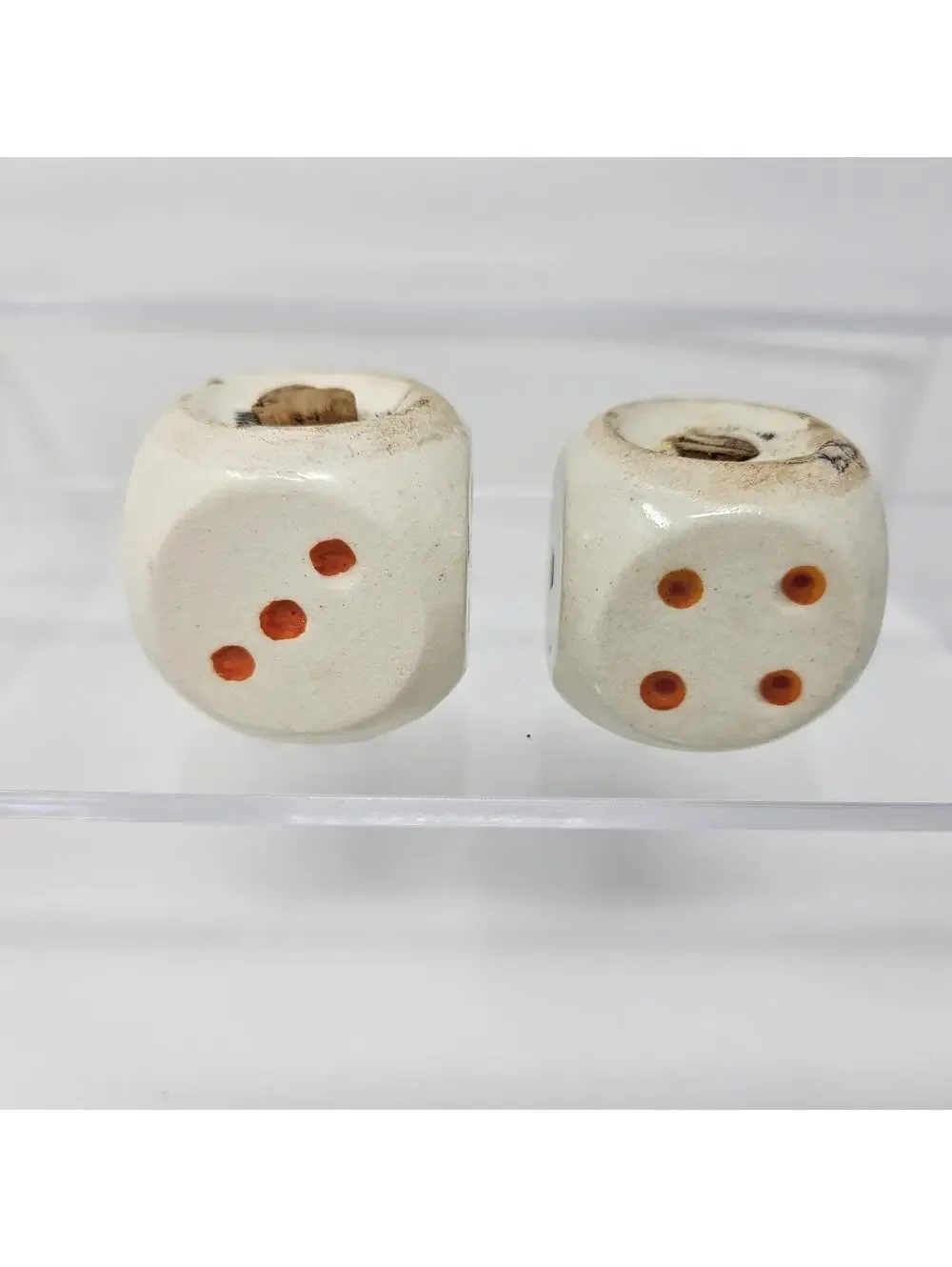 Vintage Dice Salt & Pepper Shakers 1950's Black & Red Dots Made In Japan